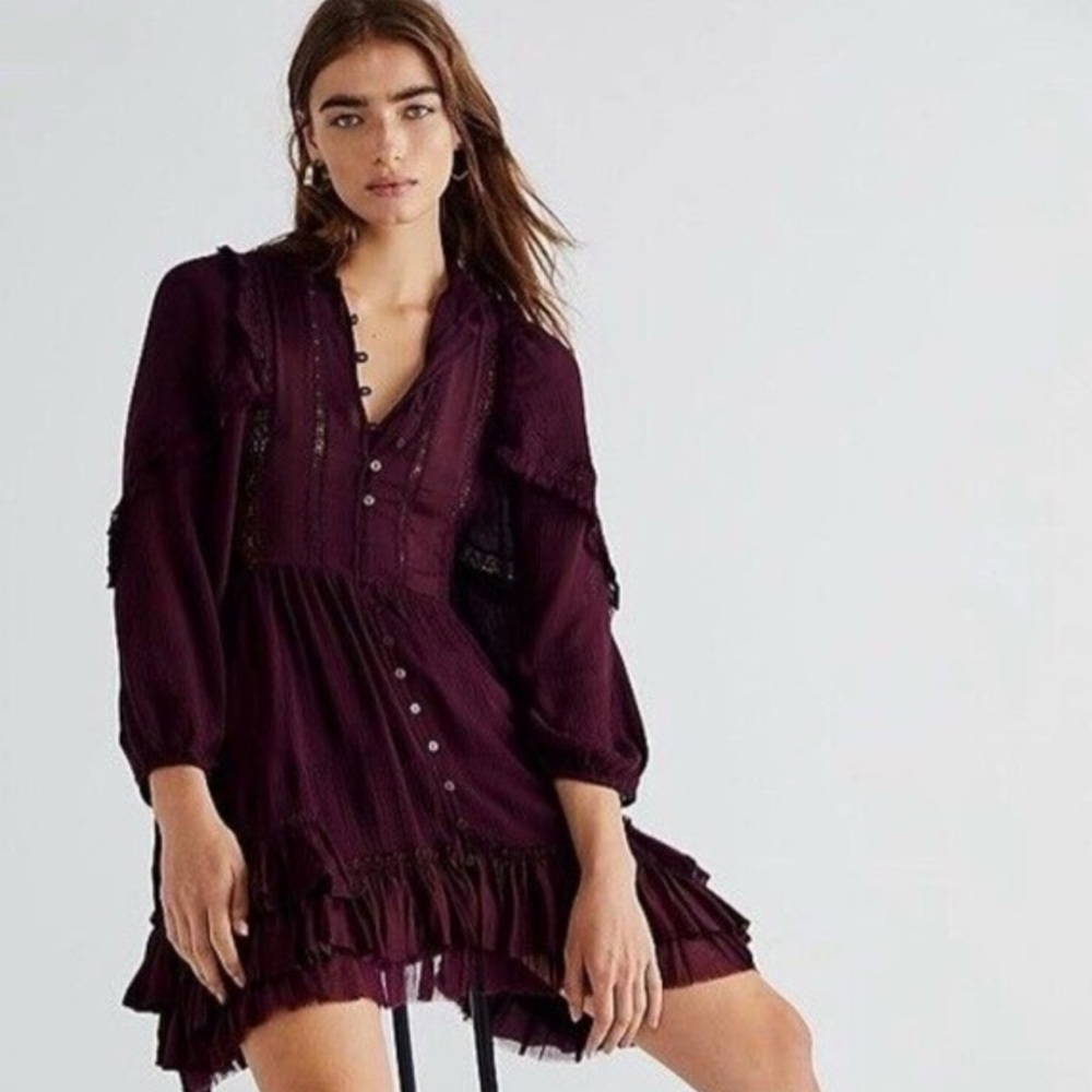 Free people ambrosia dress red free people dress burgundy dress free people dres